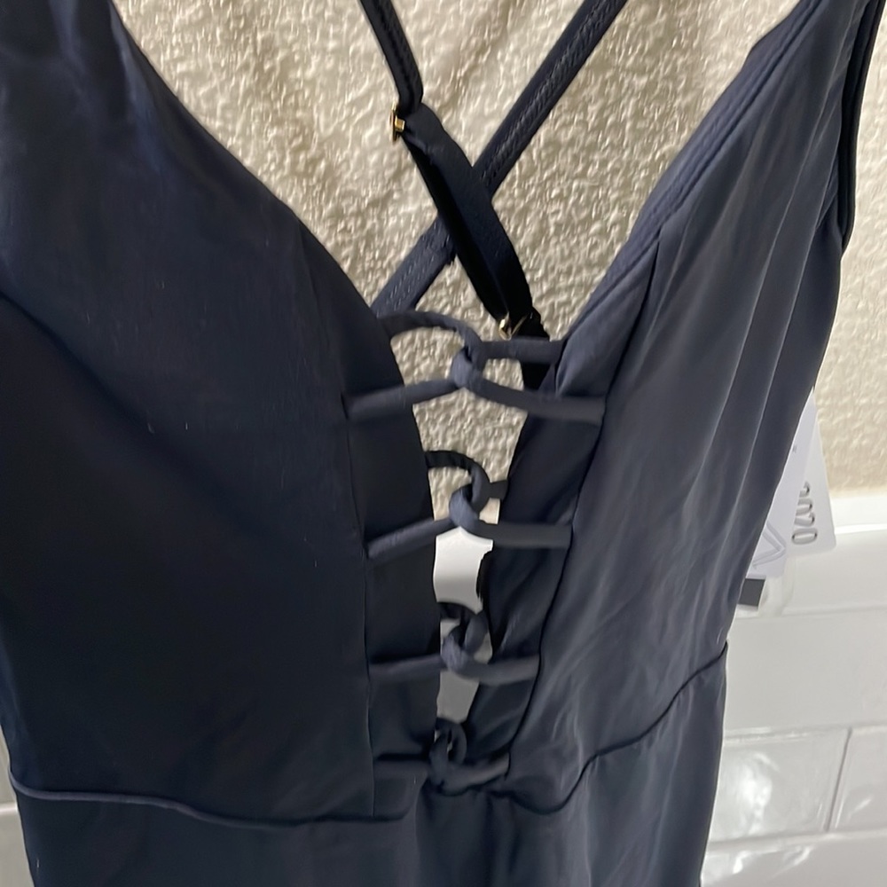 La Blanca One piece Black convertible straps Swimsuit . NEW with Tags  SZ 12 - Picture 2 of 11